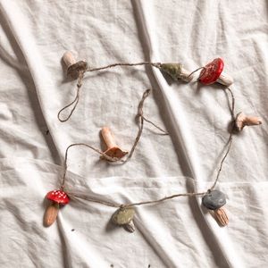 Clay mushroom garland